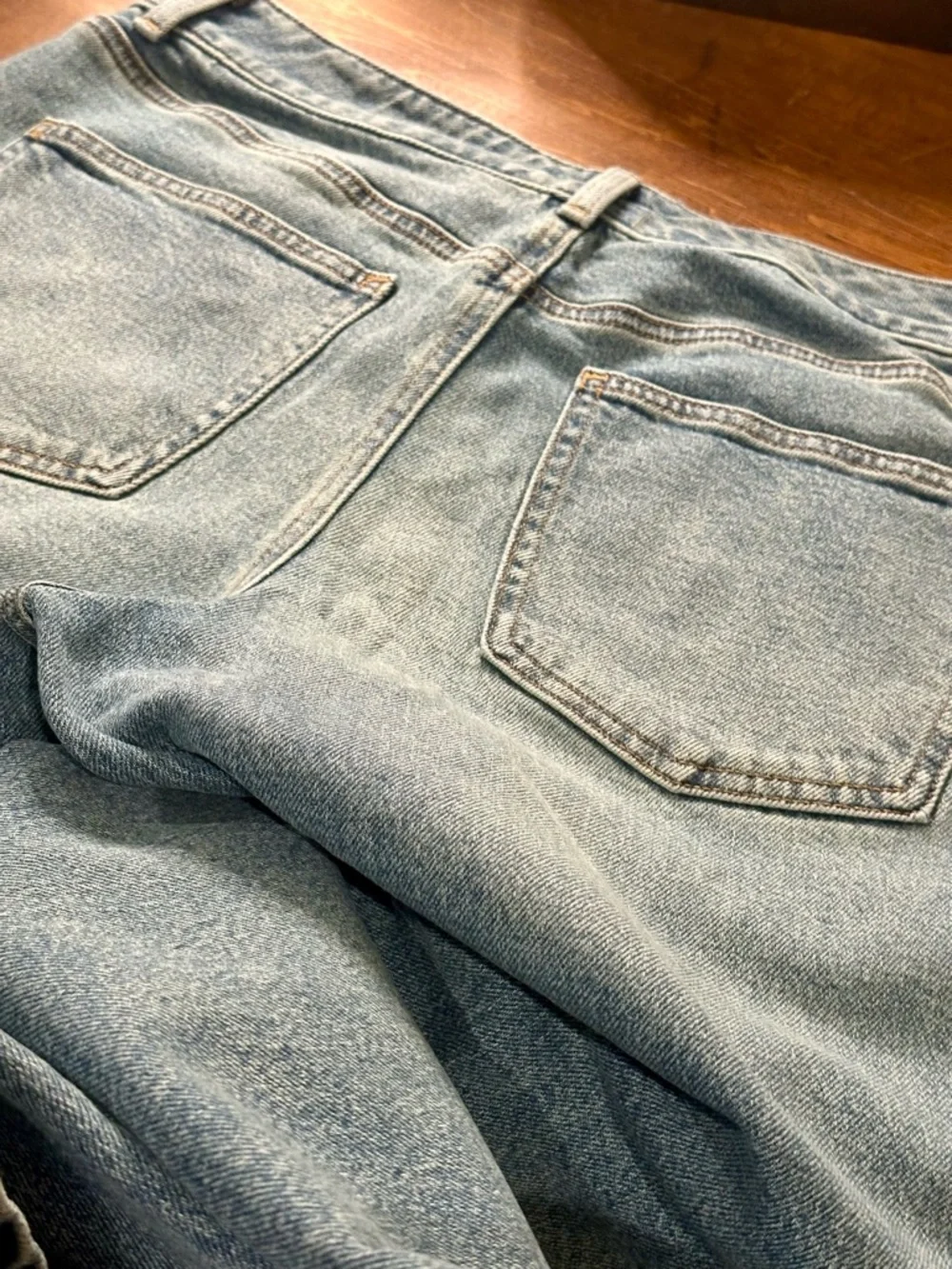 Talbots Simply Flattering Coll Emb Lt Blue Womens Wide Leg Mom Jeans - Picture 4 of 7